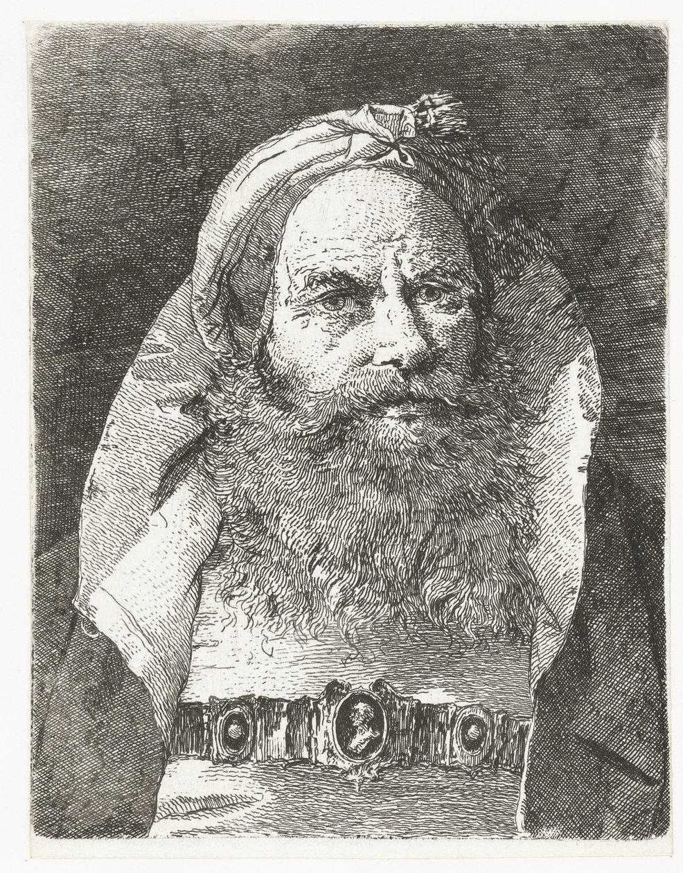 Man med liten turban Samling av huvuden (serietitel) Raccolta di Teste (serietitel) av Giovanni Domenico Tiepolo
