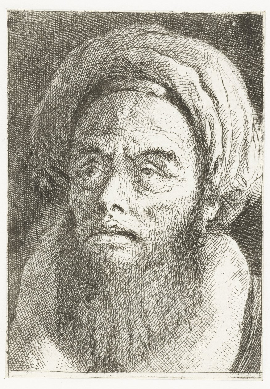 Man med turban Samling av huvuden (serietitel) Raccolta di Teste (serietitel) av Giovanni Domenico Tiepolo