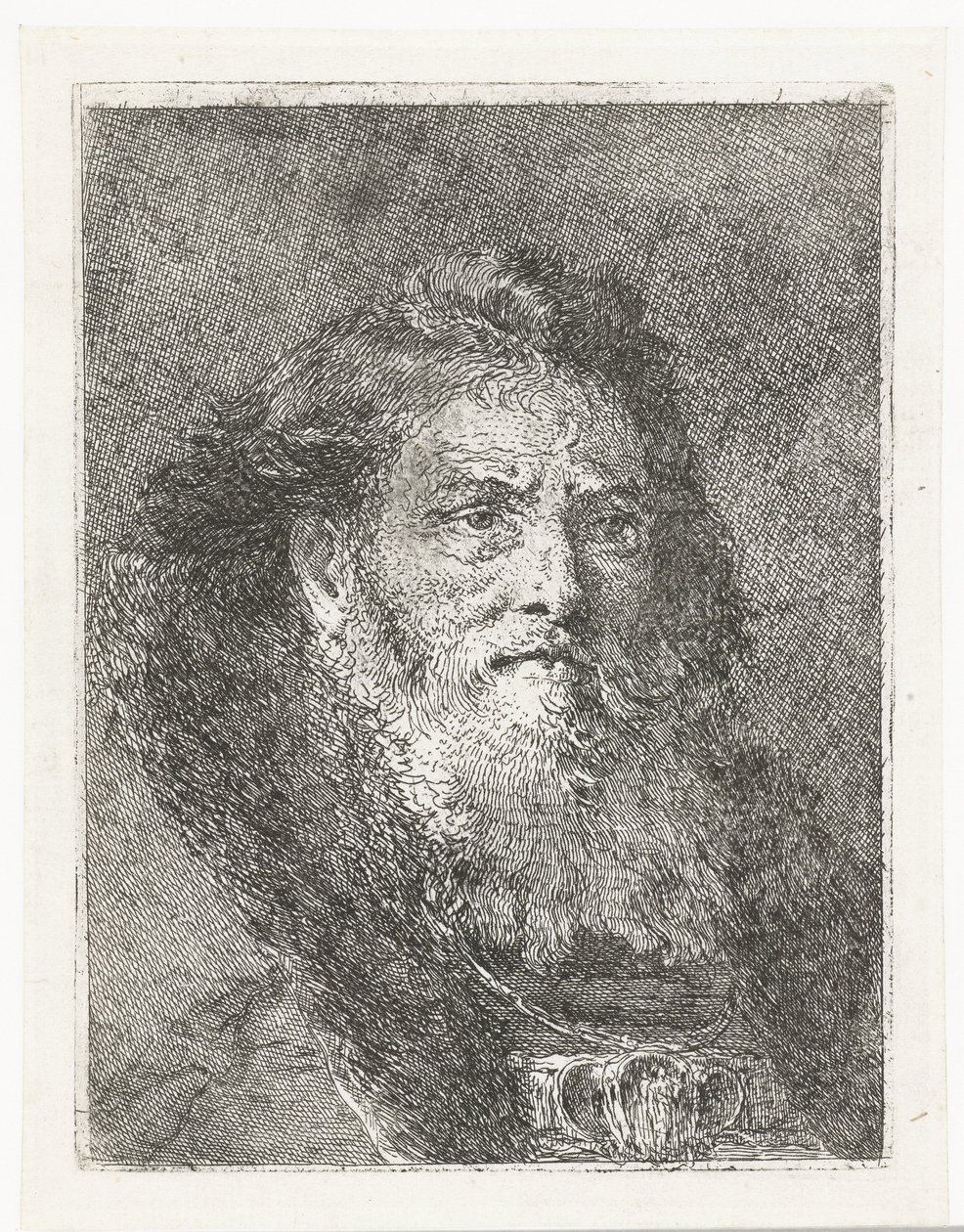 Man utan huvudbonad Samling av huvuden (serietitel) Raccolta di Teste (serietitel) av Giovanni Domenico Tiepolo