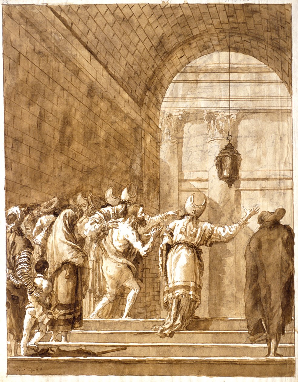 Nebukadnessar återvänder från vildmarken till sitt palats av Giovanni Domenico Tiepolo