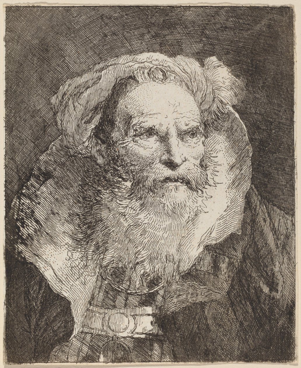 Gammal man som mediterar av Giovanni Domenico Tiepolo
