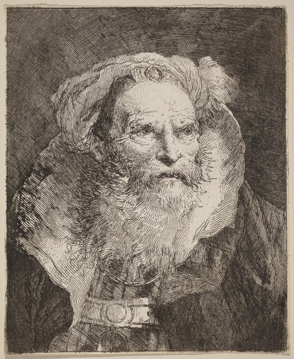 Gammal man som mediterar av Giovanni Domenico Tiepolo