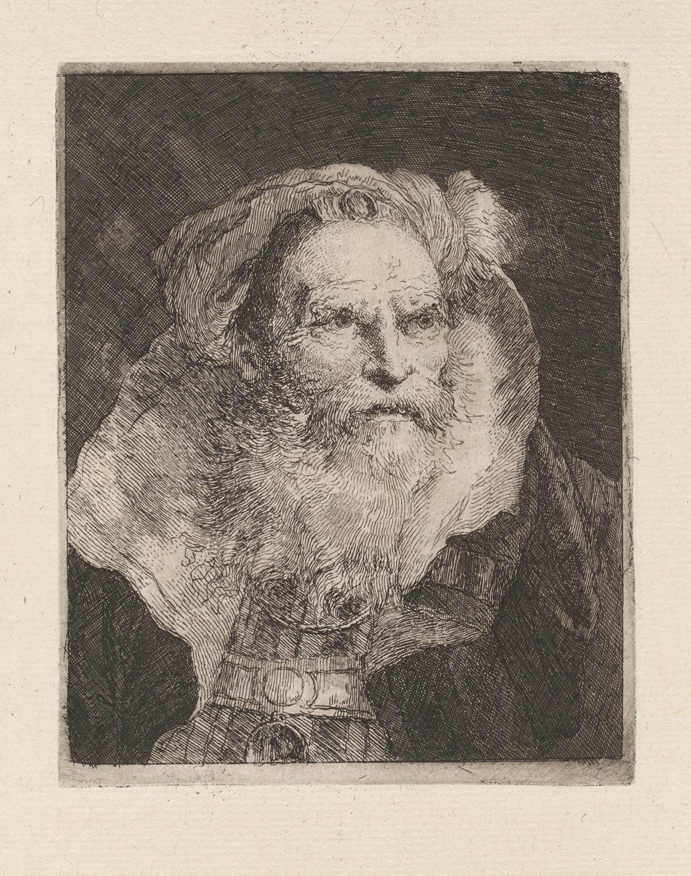 Old Man Meditering, från Raccolta di Teste (Samling av huvuden) av Giovanni Domenico Tiepolo