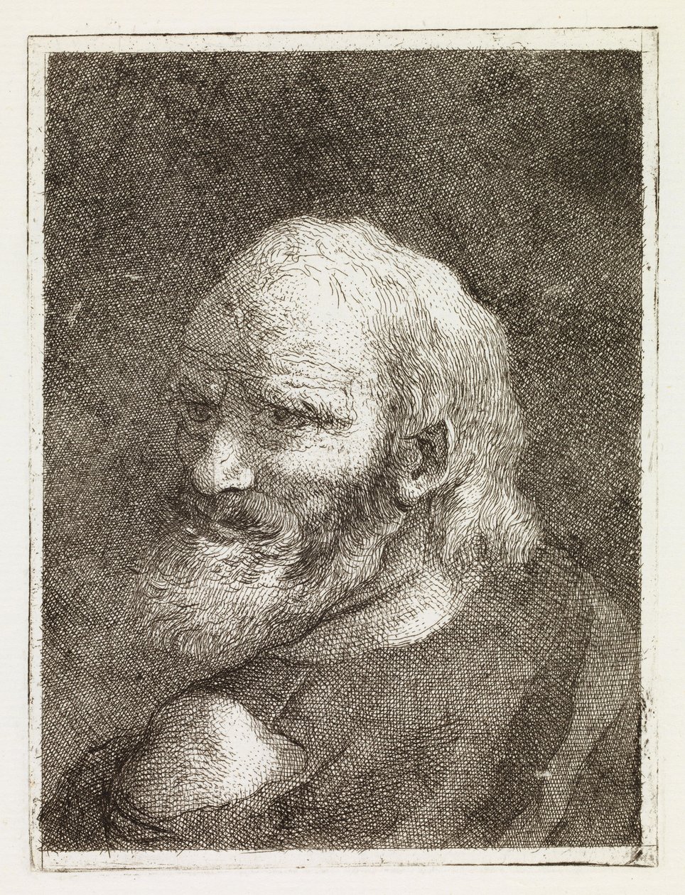 En gammal man avbildad bakifrån av Giovanni Domenico Tiepolo