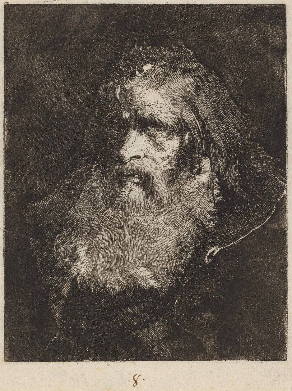 Gammal man med bara huvud av Giovanni Domenico Tiepolo