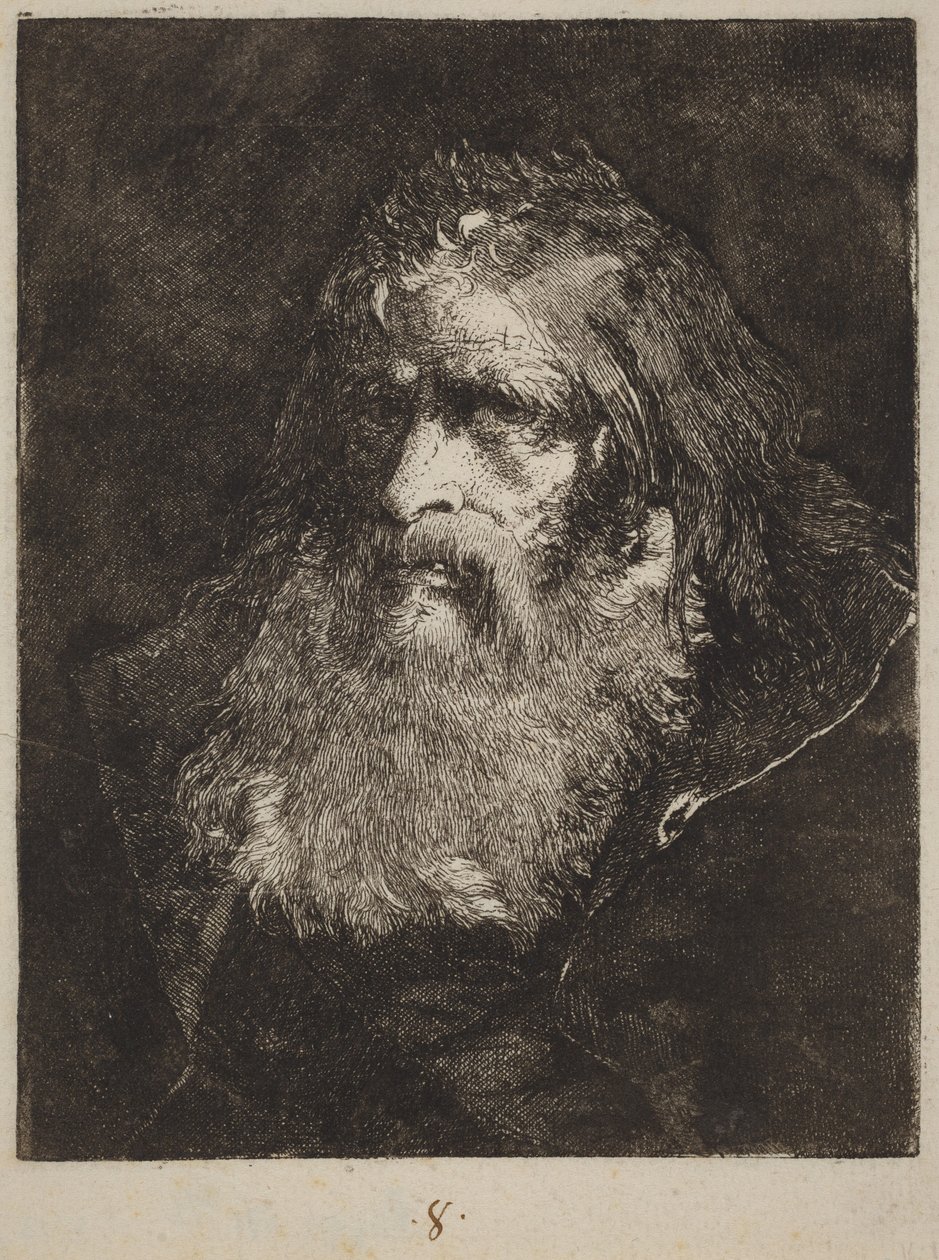 Gammal man med bar huvud av Giovanni Domenico Tiepolo