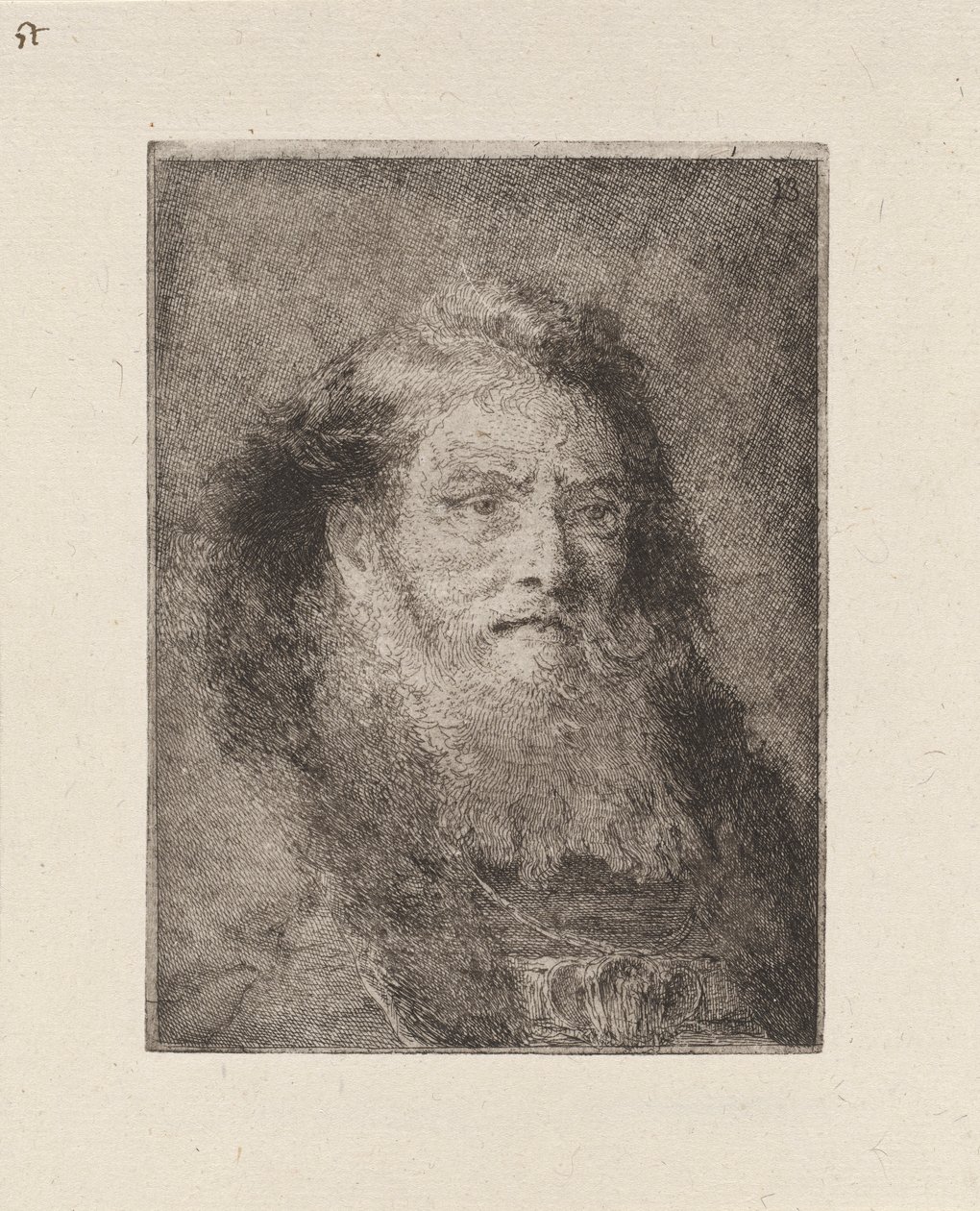 Gammal man med bar huvud, från Raccolta di Teste (Samling av huvuden) av Giovanni Domenico Tiepolo
