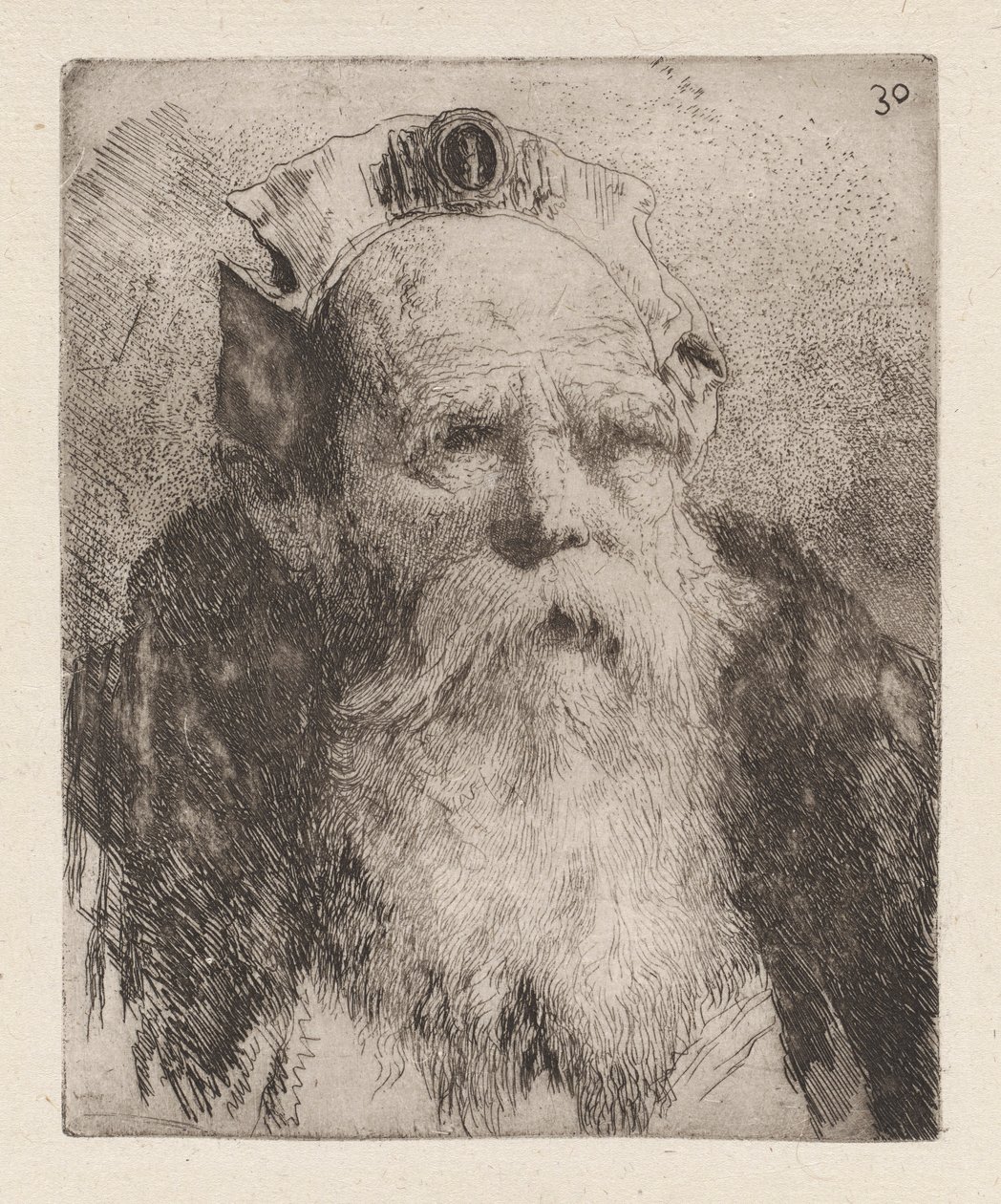 Gammal man med skägg, från Raccolta di Teste (Samling av huvuden) av Giovanni Domenico Tiepolo