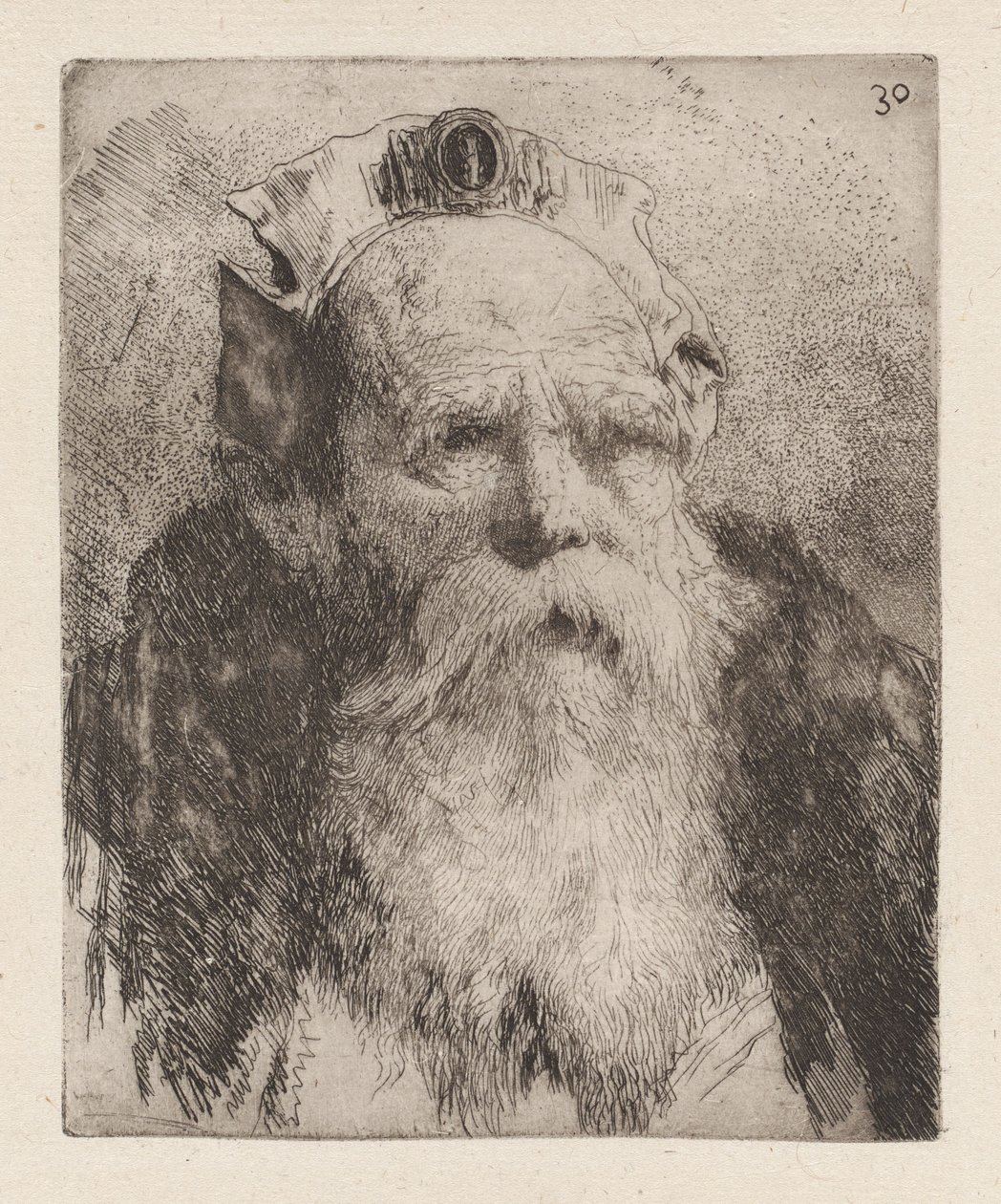 Gammal man med skägg, ur Raccolta di Teste (Samling av huvuden) av Giovanni Domenico Tiepolo