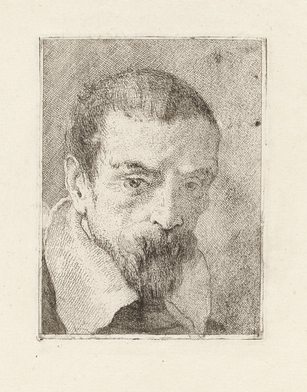 Gammal man med skägg och bar huvud, från Raccolta di Teste (Samling av huvuden) av Giovanni Domenico Tiepolo