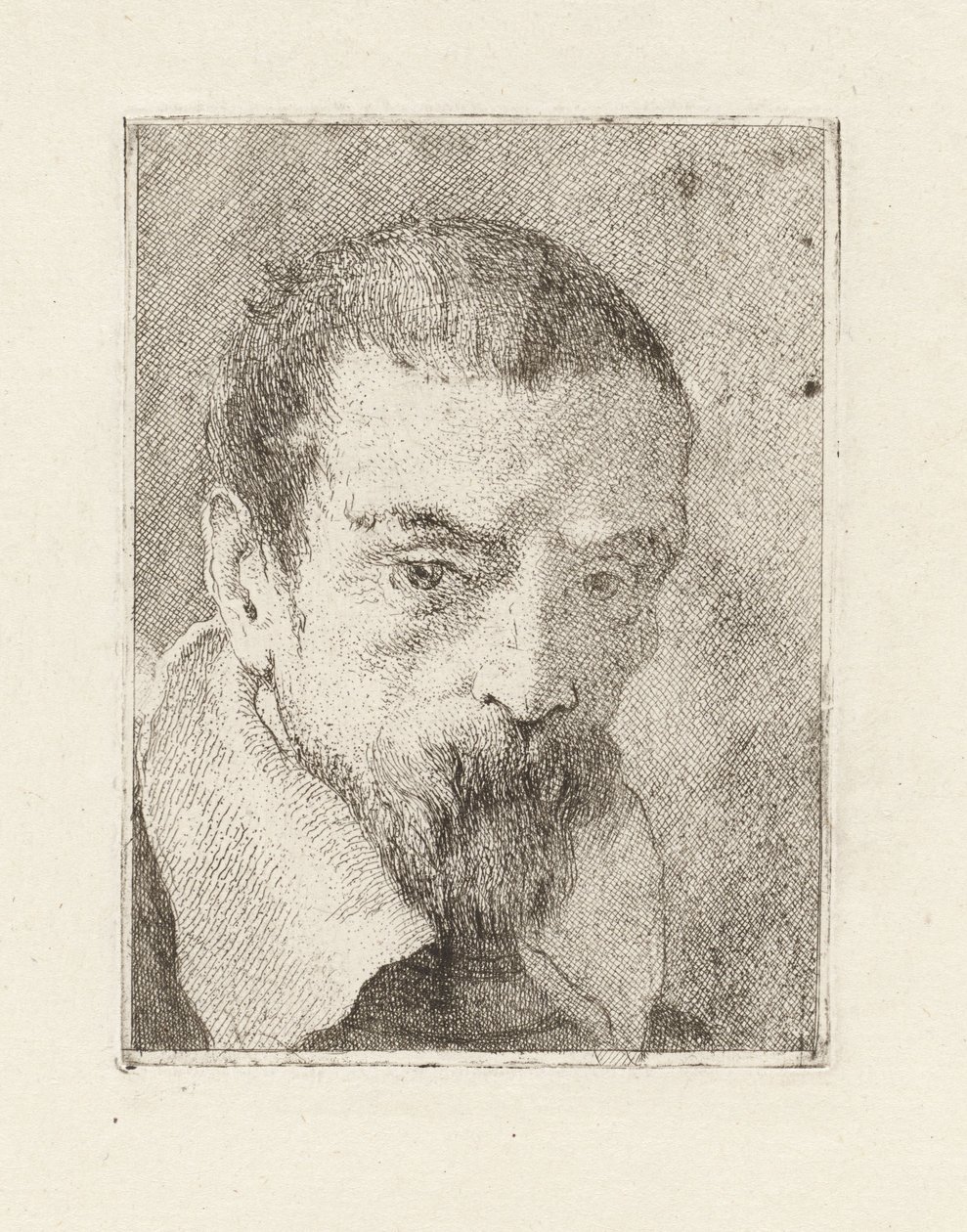 Gammal man med skägg och bar huvud, ur ”Raccolta di Teste” (Samling av huvuden) av Giovanni Domenico Tiepolo