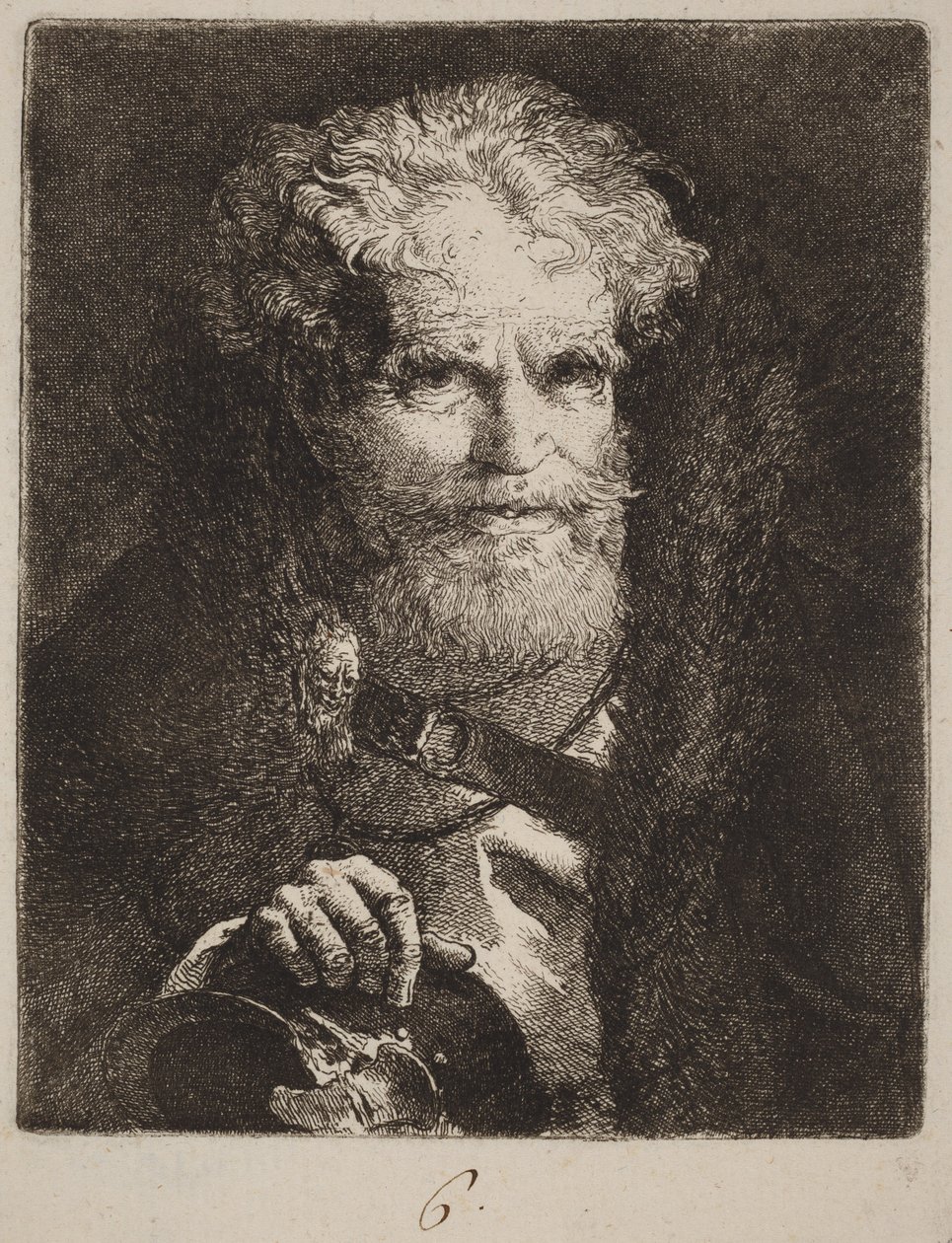 Gammal man med hjälm av Giovanni Domenico Tiepolo