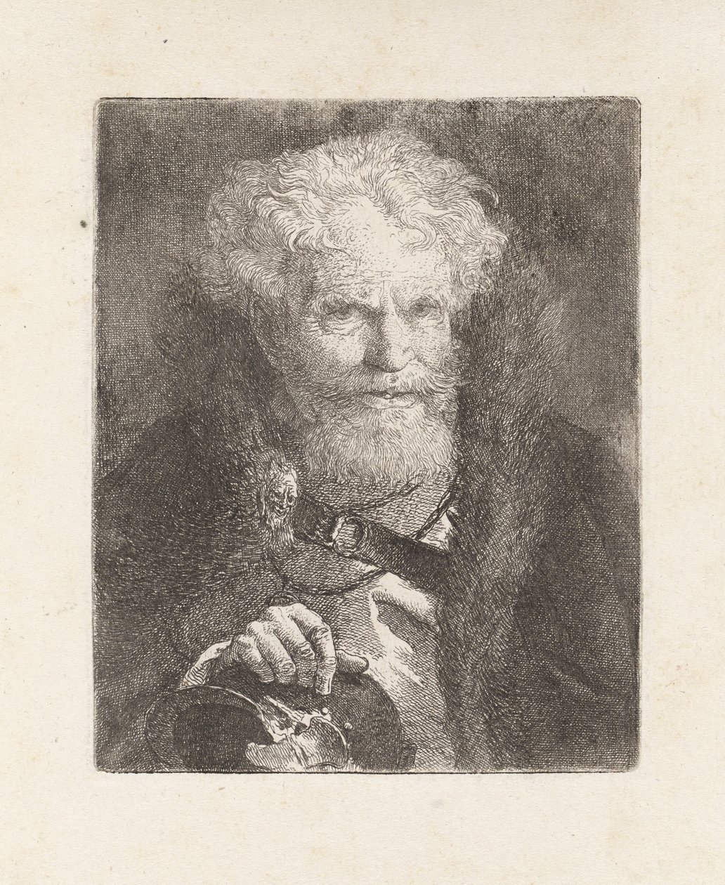 Gammal man med hjälm, från Raccolta di Teste (Samling av huvuden) av Giovanni Domenico Tiepolo