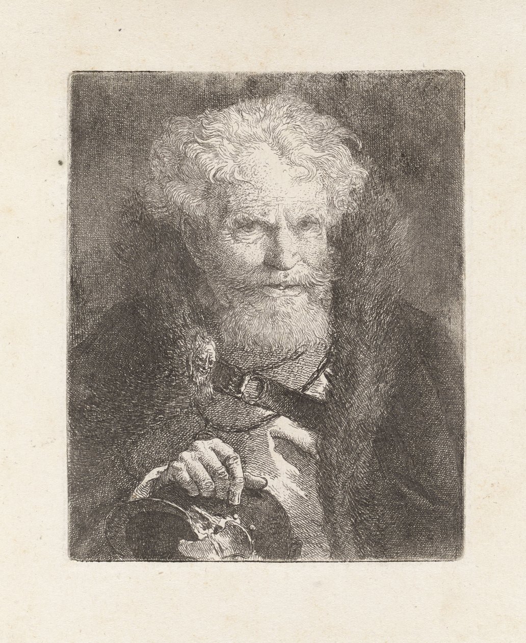 Gammal man med hjälm, ur Raccolta di Teste (Samling av huvuden) av Giovanni Domenico Tiepolo