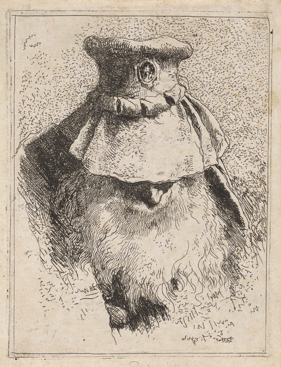 Gammal man med en stor hatt, från Raccolta di Teste (Samling av huvuden) av Giovanni Domenico Tiepolo