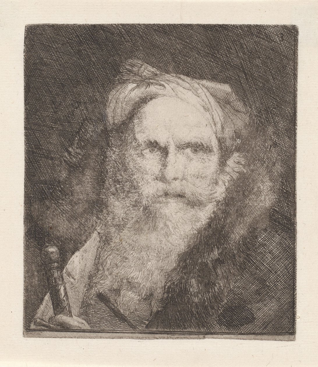 Gammal man med ett svärd, ur Raccolta di Teste (Samling av huvuden) av Giovanni Domenico Tiepolo