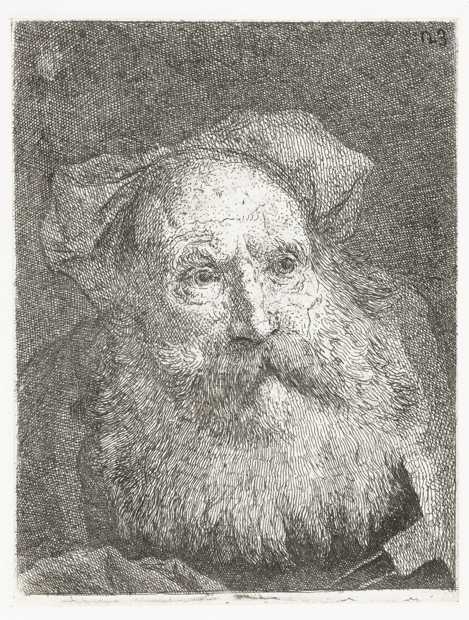 Gammal man med skägg Samling av huvuden (serietitel) Raccolta di Teste (serietitel) av Giovanni Domenico Tiepolo