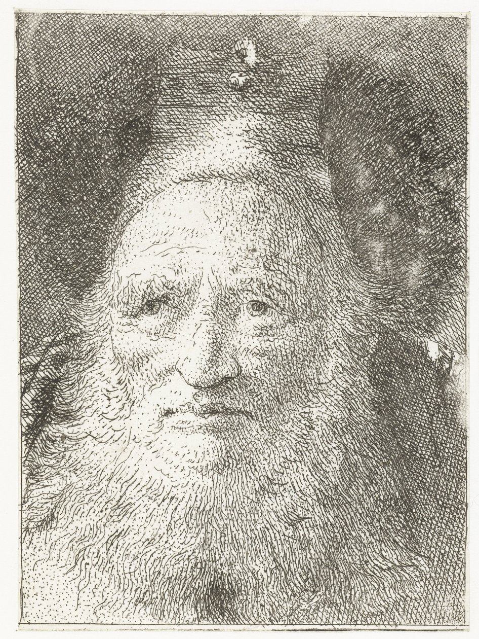 Gammal man med pälsmössa Samling av huvuden (serietitel) Raccolta di Teste (serietitel) av Giovanni Domenico Tiepolo