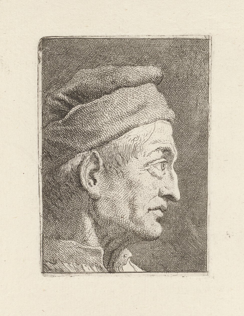 Profil av en gammal man, ur Raccolta di Teste (Samling av huvuden) av Giovanni Domenico Tiepolo