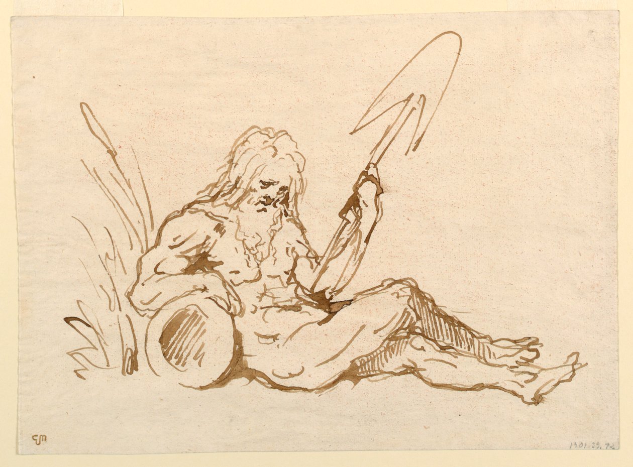 Skiss av en flodgud av Giovanni Domenico Tiepolo