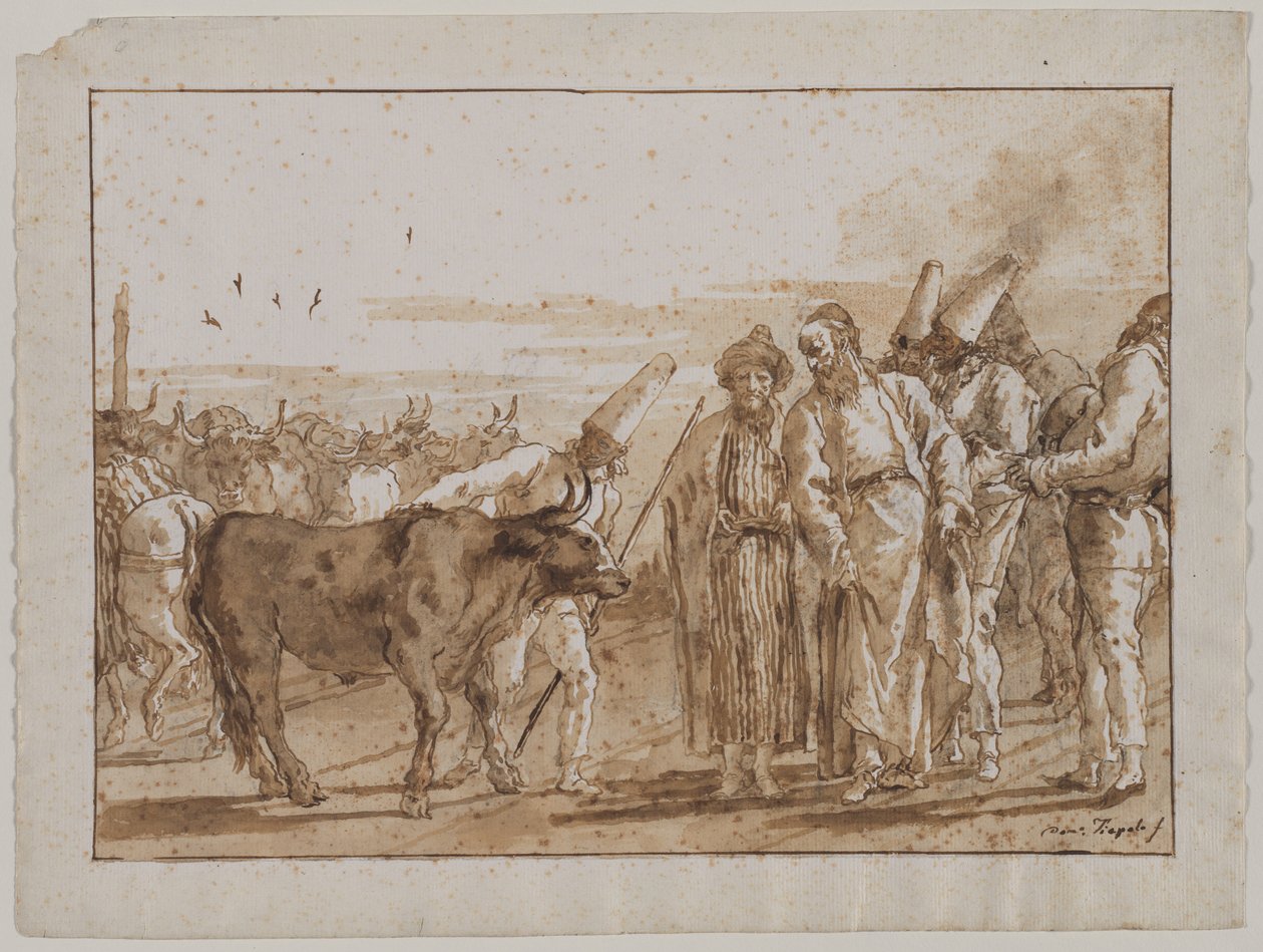 Boskapsförsäljaren, 1790-talet. av Giovanni Domenico Tiepolo