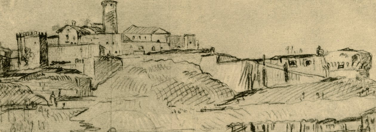 Citadellet i Brescia, mitten av slutet av 1700-talet, 1928 av Giovanni Domenico Tiepolo
