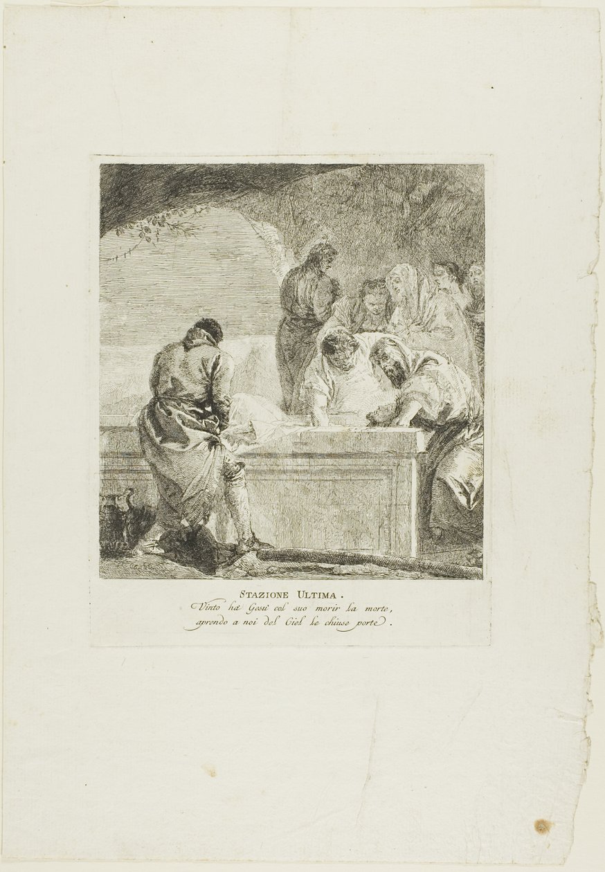 Gravsättningen, plansch fjorton från Korsvägsstationen av Giovanni Domenico Tiepolo