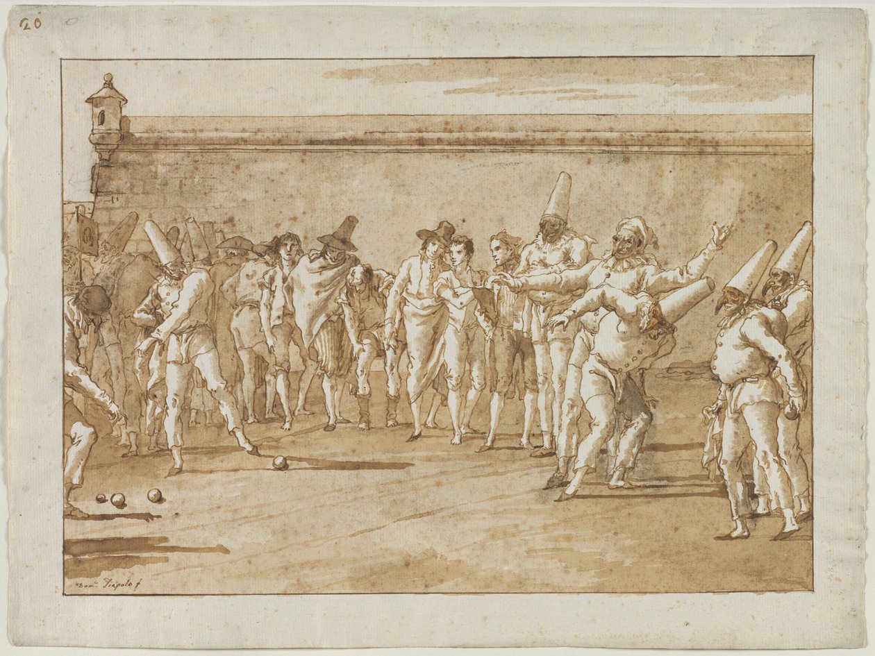 The Game of Bowls, 1790-talet. av Giovanni Domenico Tiepolo