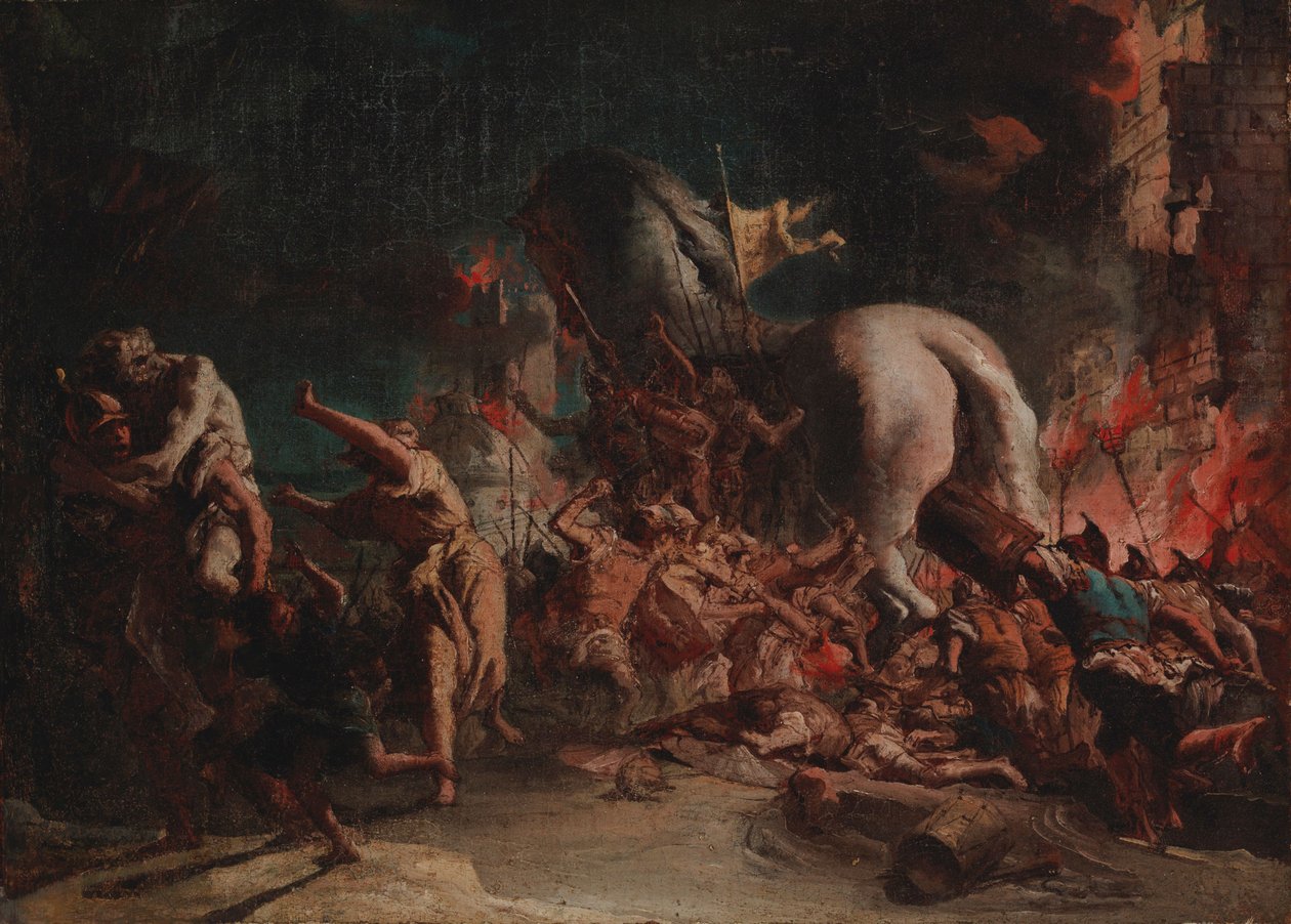 Grekerna plundrar Troja av Giovanni Domenico Tiepolo