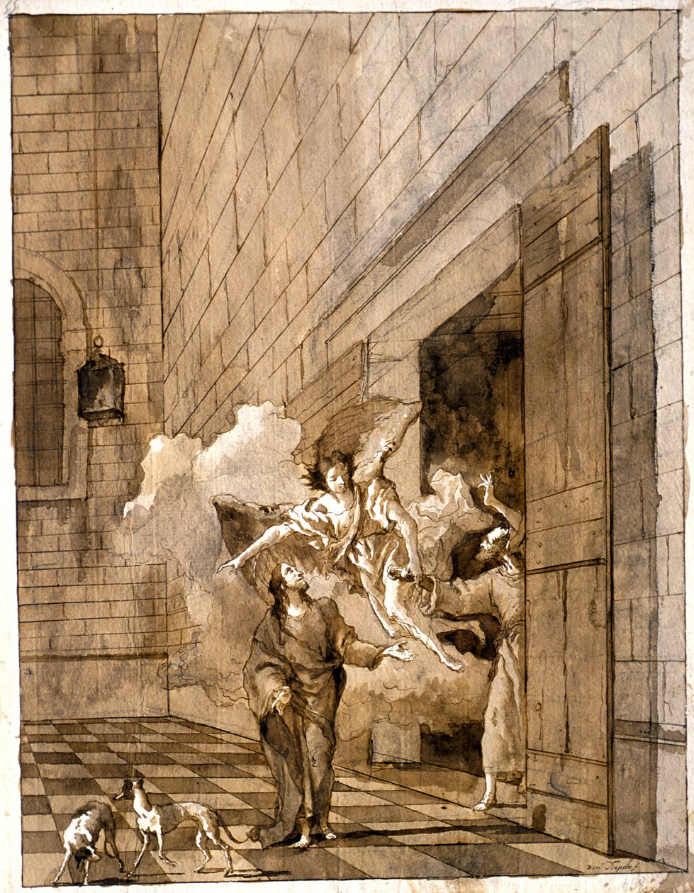 Sankt Petrus och Sankt Johannes befrielse ur fängelset av Giovanni Domenico Tiepolo