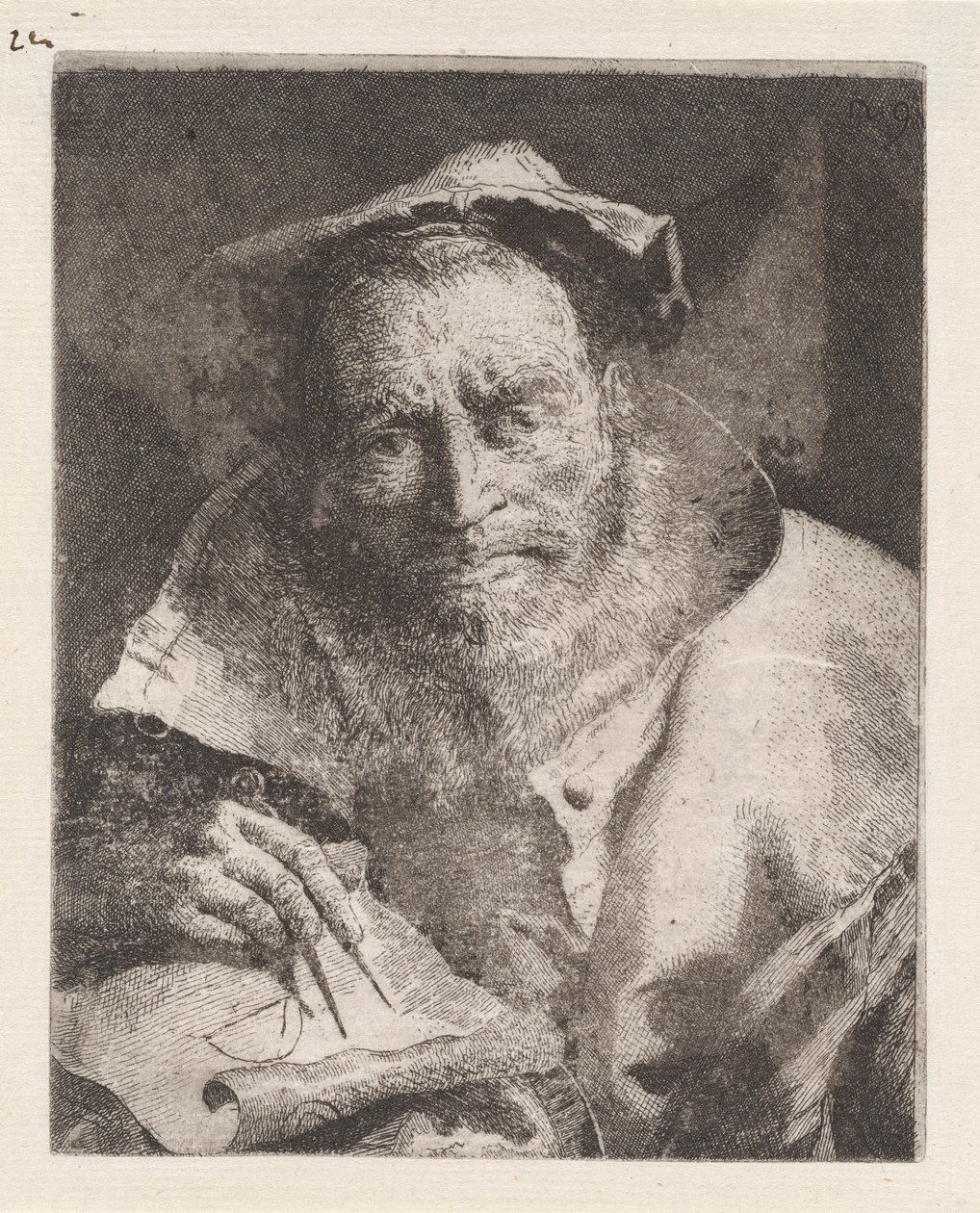 Matematikern, från Raccolta di Teste (Samling av huvuden) av Giovanni Domenico Tiepolo