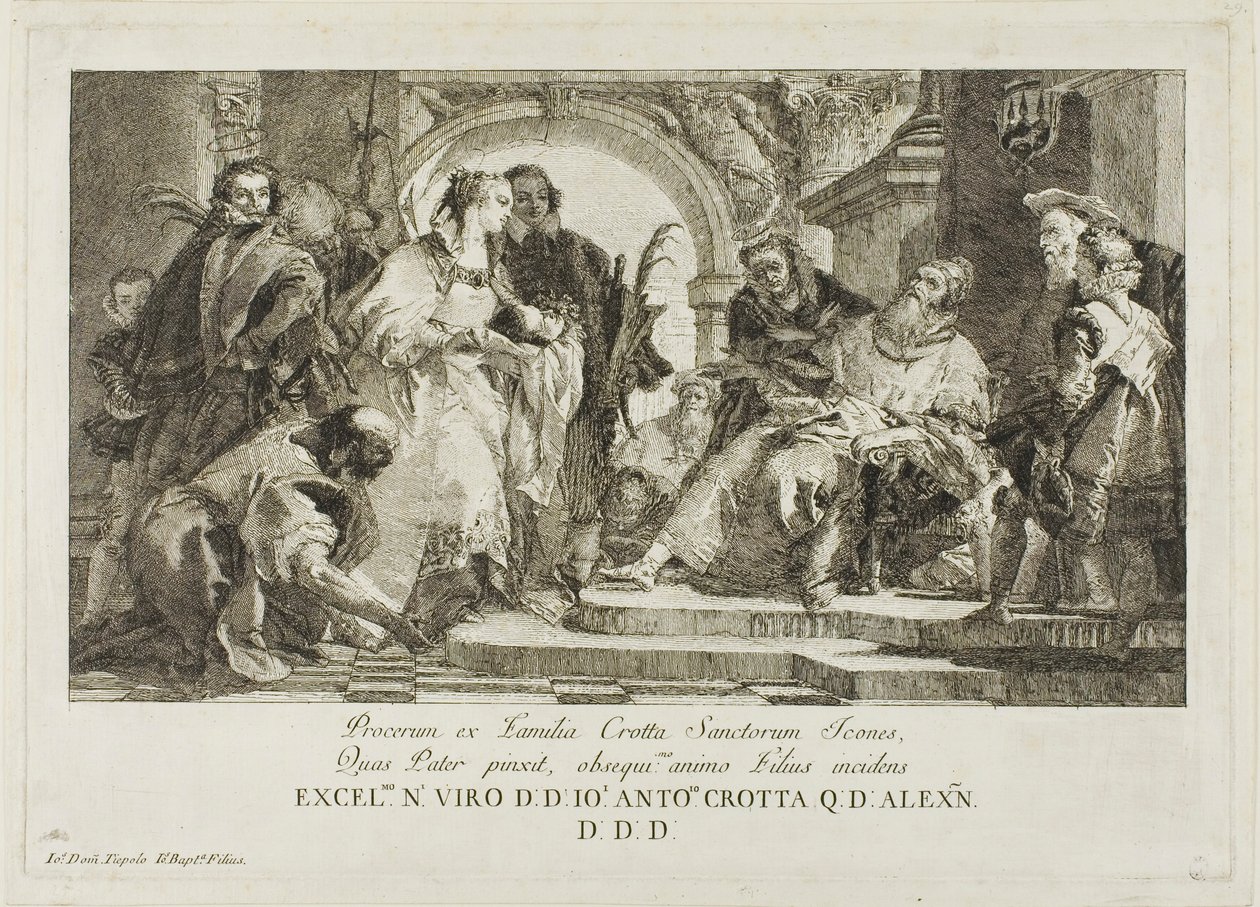 Familjen Crottas skyddshelgon av Giovanni Domenico Tiepolo