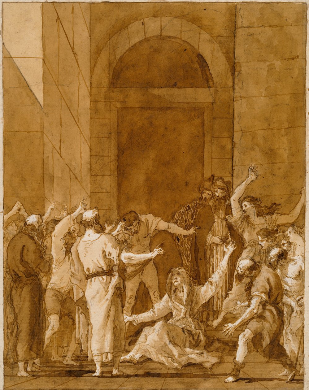 Resandet av Tabitha av Giovanni Domenico Tiepolo