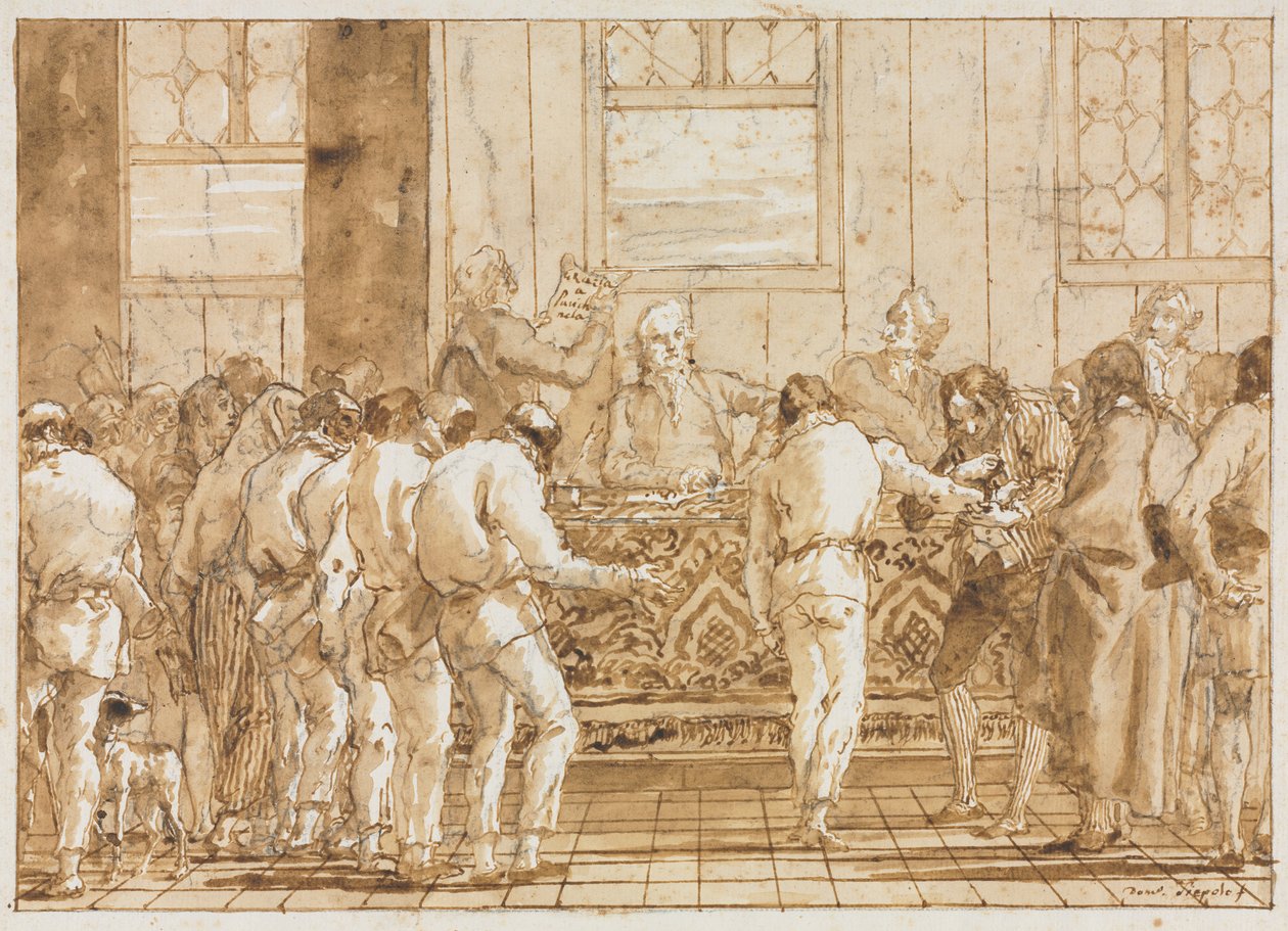 Rättegången, 1790-talet. av Giovanni Domenico Tiepolo