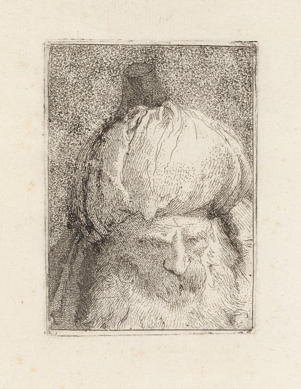 Turk sedd framifrån, ur Raccolta di Teste (Samling av huvuden) av Giovanni Domenico Tiepolo