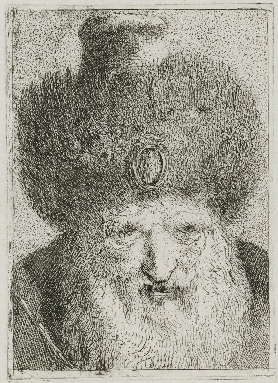 Turk med pälshatt, från Raccolta di Teste (Samling av huvuden) av Giovanni Domenico Tiepolo