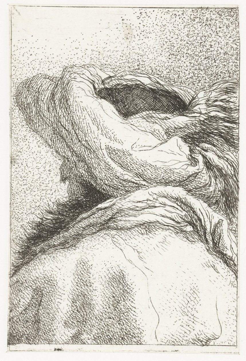 Turkisk man med huvudet bortvänt och bär turban Samling av huvuden (serietitel) Raccolta di Teste (serietitel) av Giovanni Domenico Tiepolo