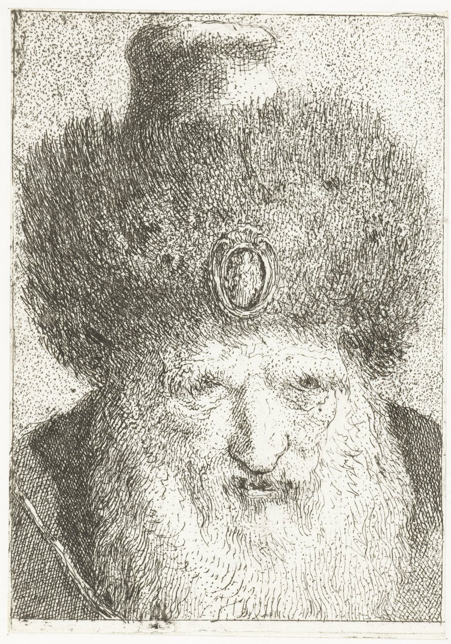 Turkisk man med pälsmössa Samling av huvuden (serietitel) Raccolta di Teste (serietitel) av Giovanni Domenico Tiepolo