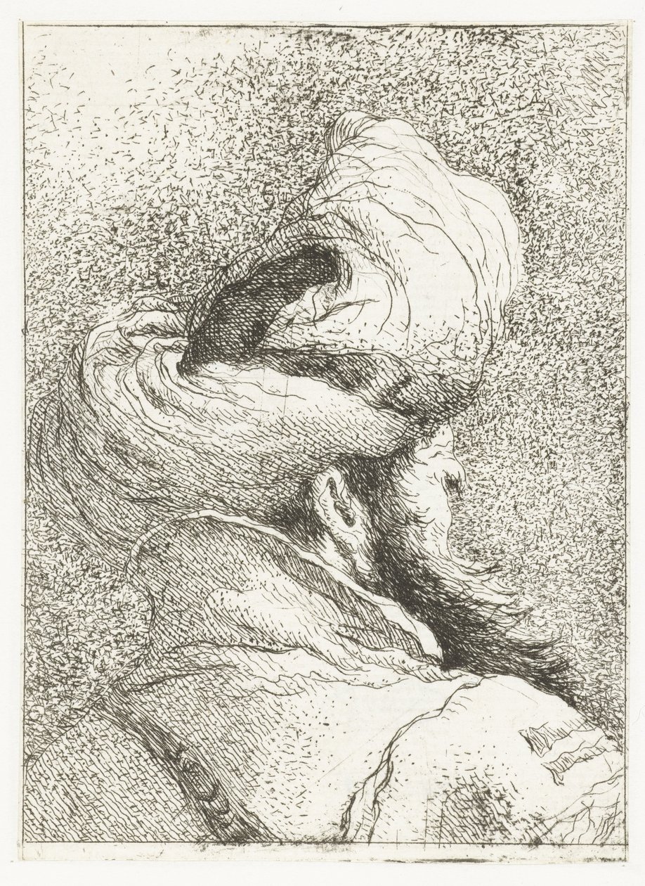 Turkisk man med turban av Giovanni Domenico Tiepolo