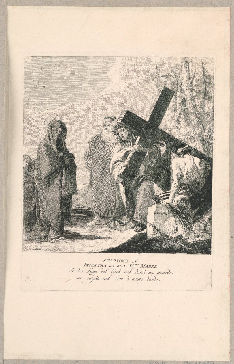 Via crucis - Station IV, Han möter sin mor av Giovanni Domenico Tiepolo