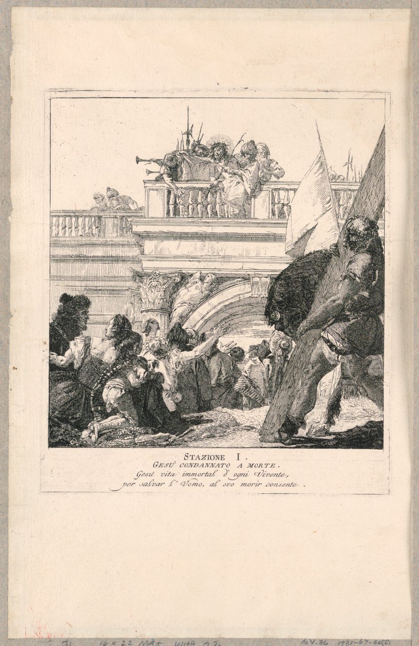 Via crucis - Station I, Jesus dömd till döden av Giovanni Domenico Tiepolo