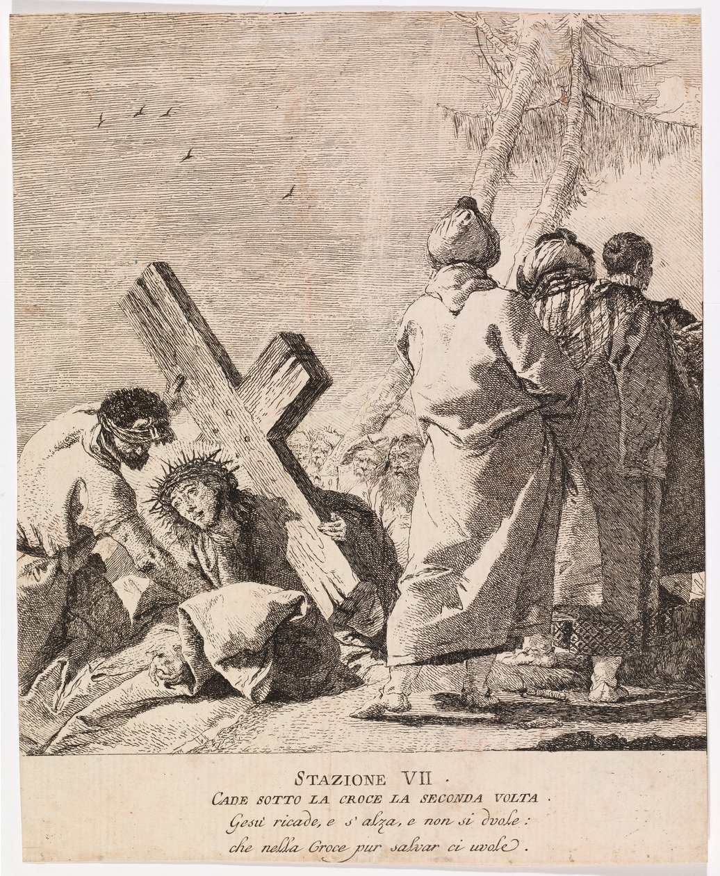 Via crucis - Station VII. Jesus faller för andra gången av Giovanni Domenico Tiepolo