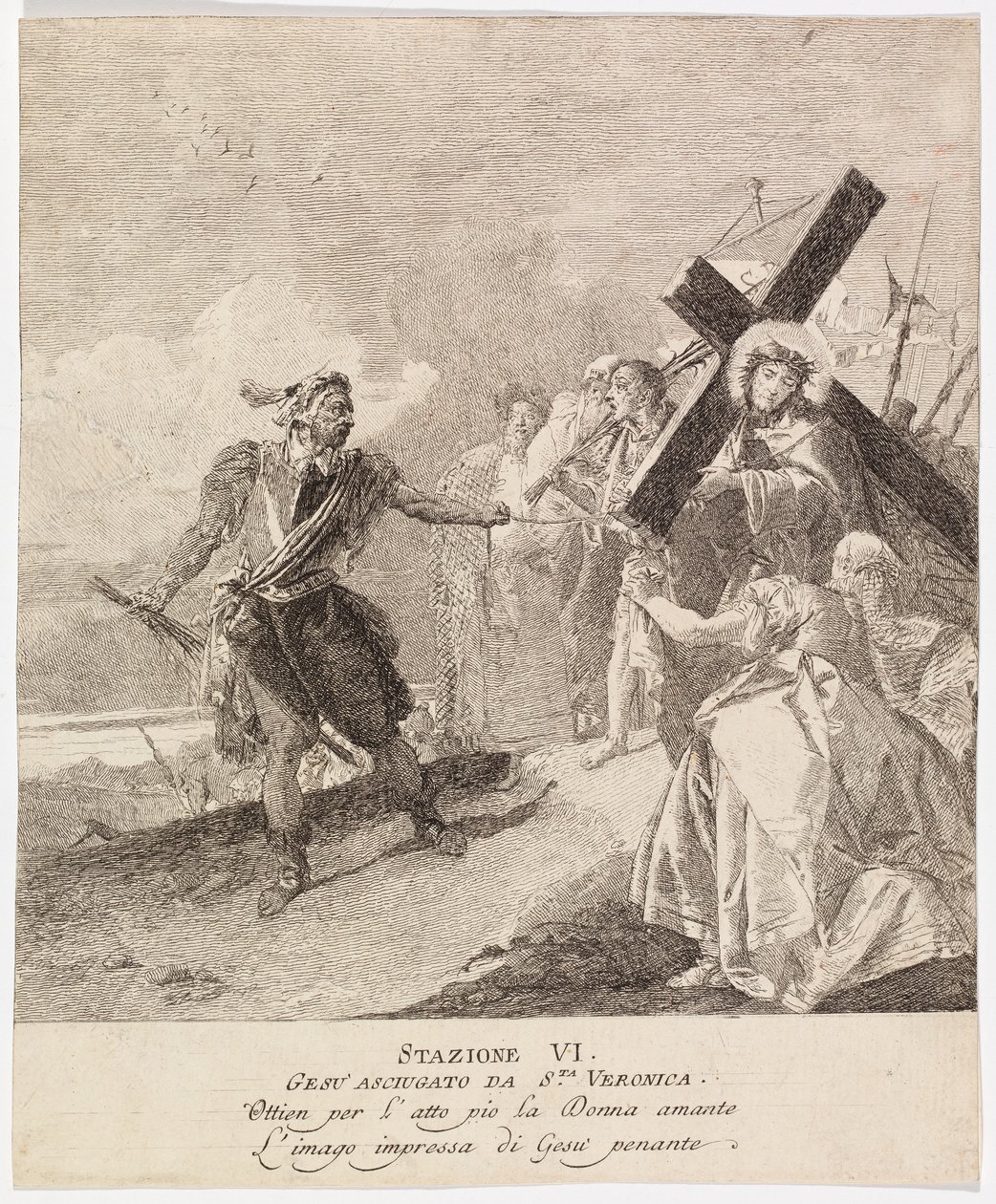 Via crucis - Station VI. Veronica torkar Jesu ansikte av Giovanni Domenico Tiepolo