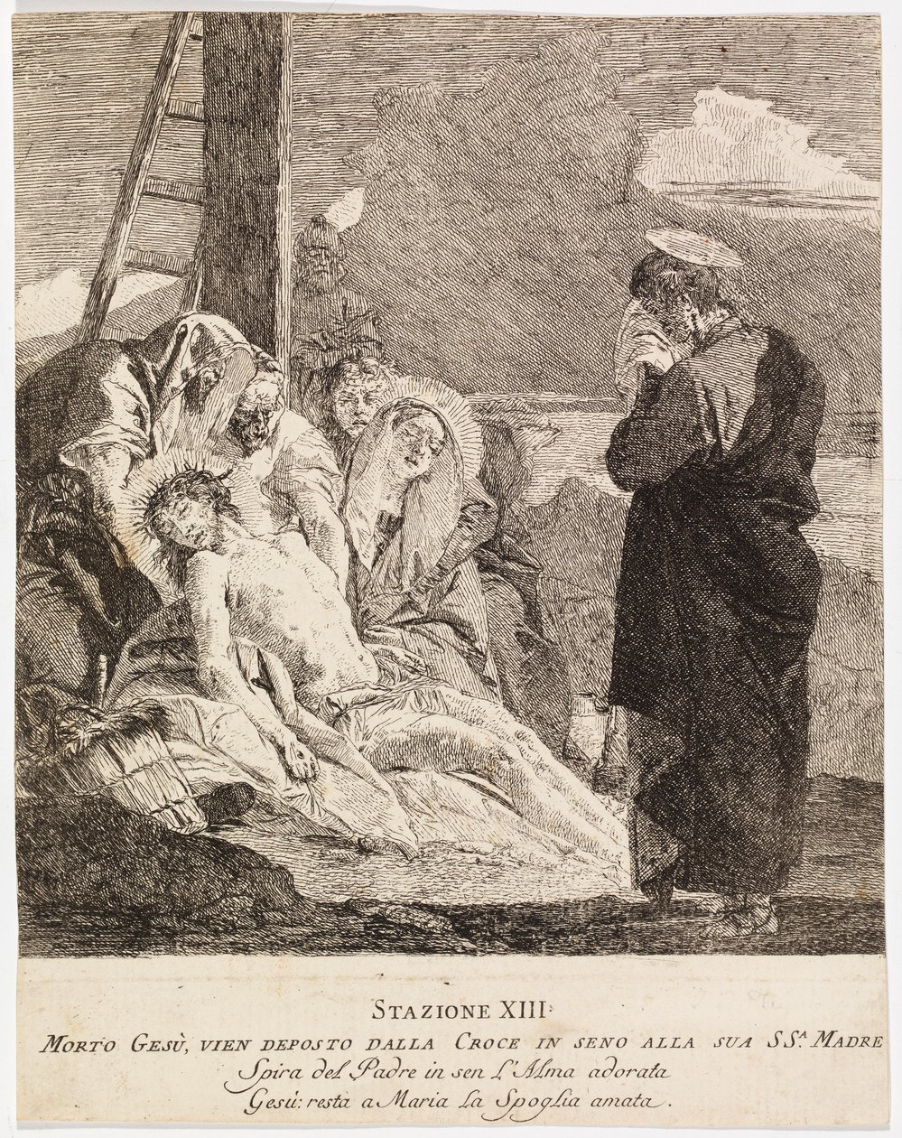 Via crucis - Station XIII. Jesus tas ned från korset av Giovanni Domenico Tiepolo