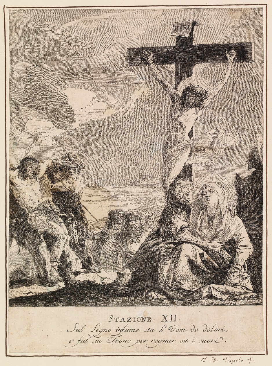 Via crucis - Station XII. Jesus dör på korset av Giovanni Domenico Tiepolo