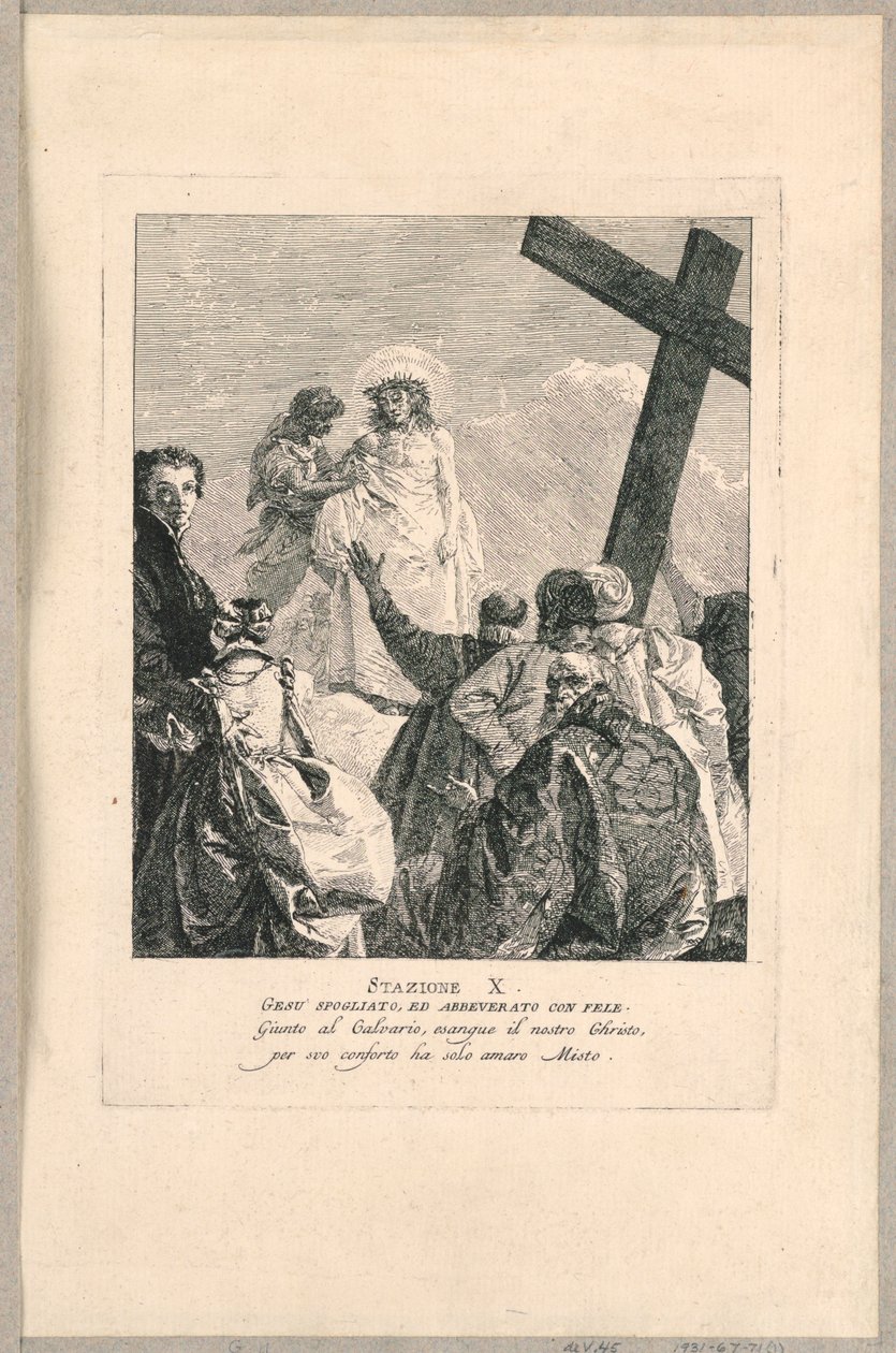 Korsets väg - Station X, Jesus förövad av Giovanni Domenico Tiepolo
