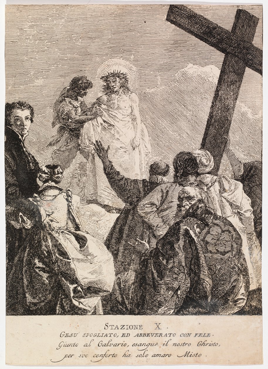 Via crucis - Station X. Jesus blir avklädd sina kläder av Giovanni Domenico Tiepolo