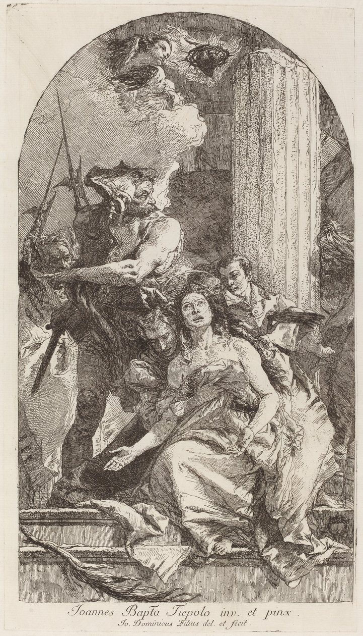 Saint Agathas martyrskap av Giovanni Domenico Tiepolo after Giovanni Battista Tiepolo