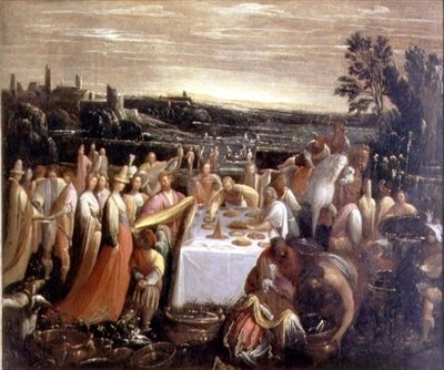Fest på kanten av en sjö, 1610-12 av Giovanni Donducci