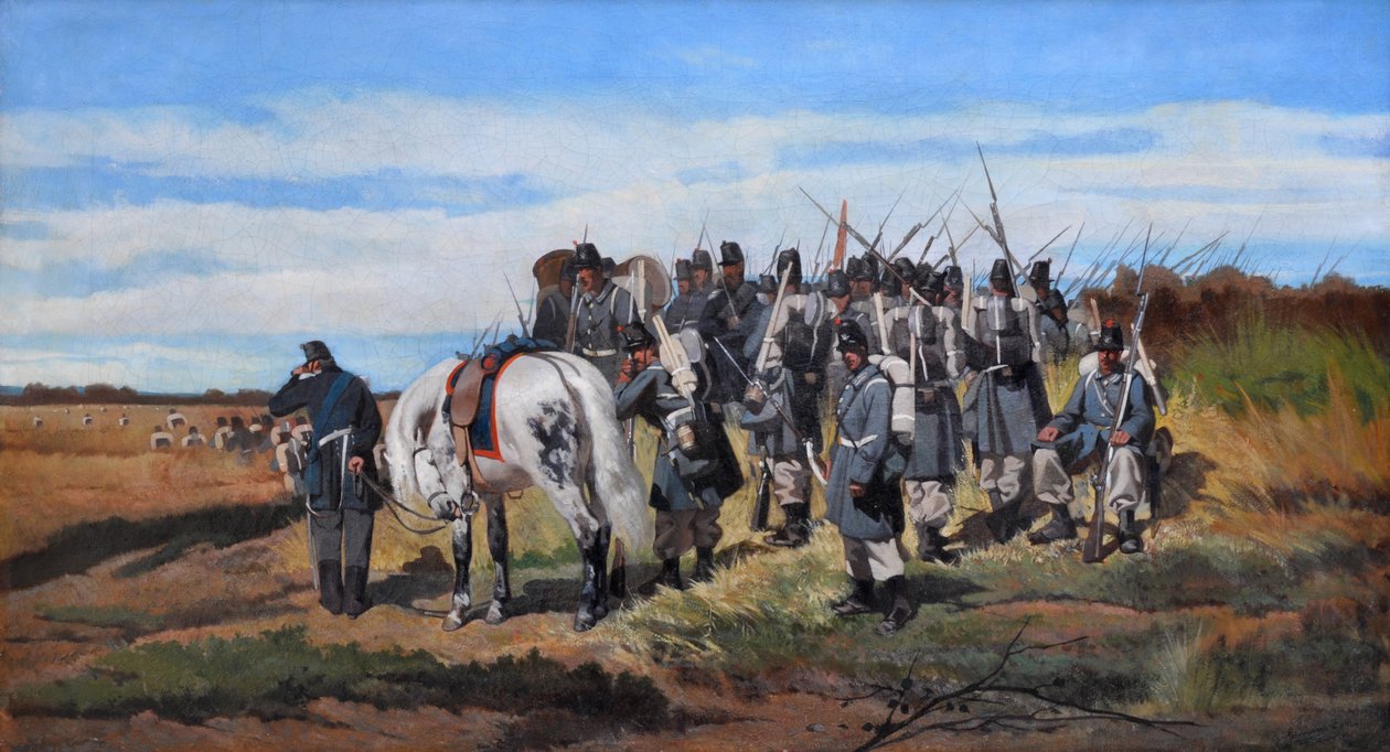 En militär spaning, scouting, ca 1861 (olja på duk) av Giovanni Fattori